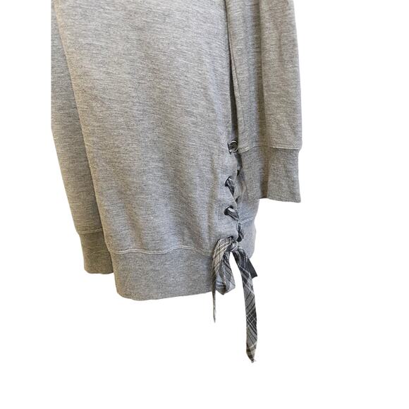 Cloth & Stone Gray‎ Sweatshirt Tunic Mini Dress Lace Up Side NWT M - Picture 9 of 13